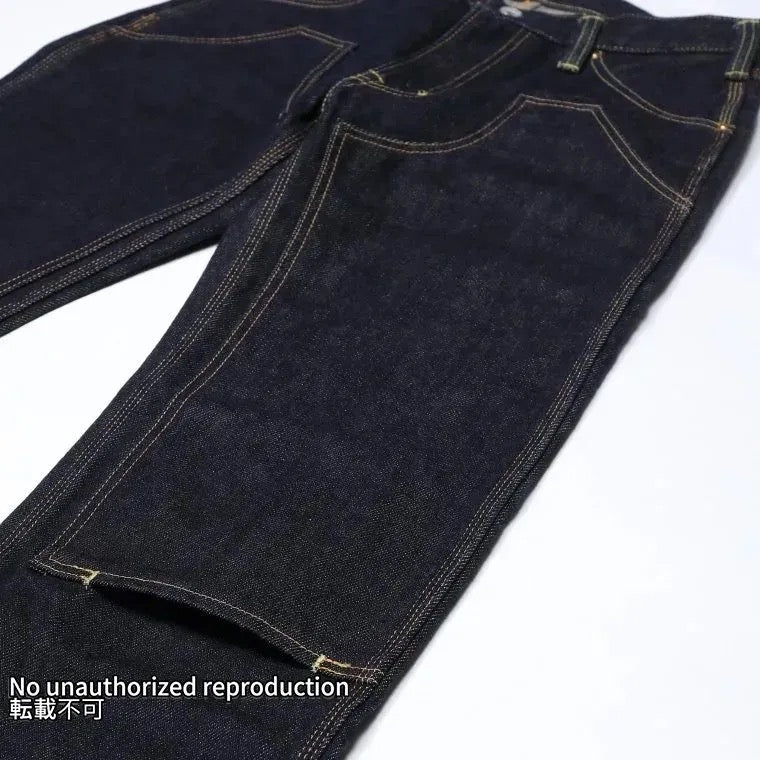 【822】21ozセルビッチデニム ダブルニーロガージーンズ／インディゴ