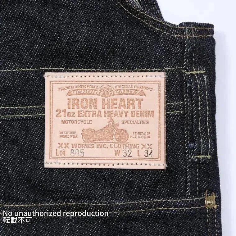 【805】21ozセルビッチデニム ダブルニーオーバーオール／インディゴ