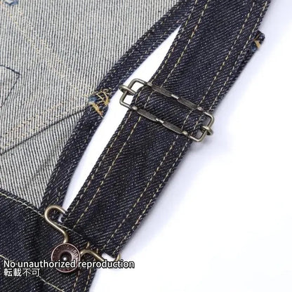 【805】21ozセルビッチデニム ダブルニーオーバーオール／インディゴ
