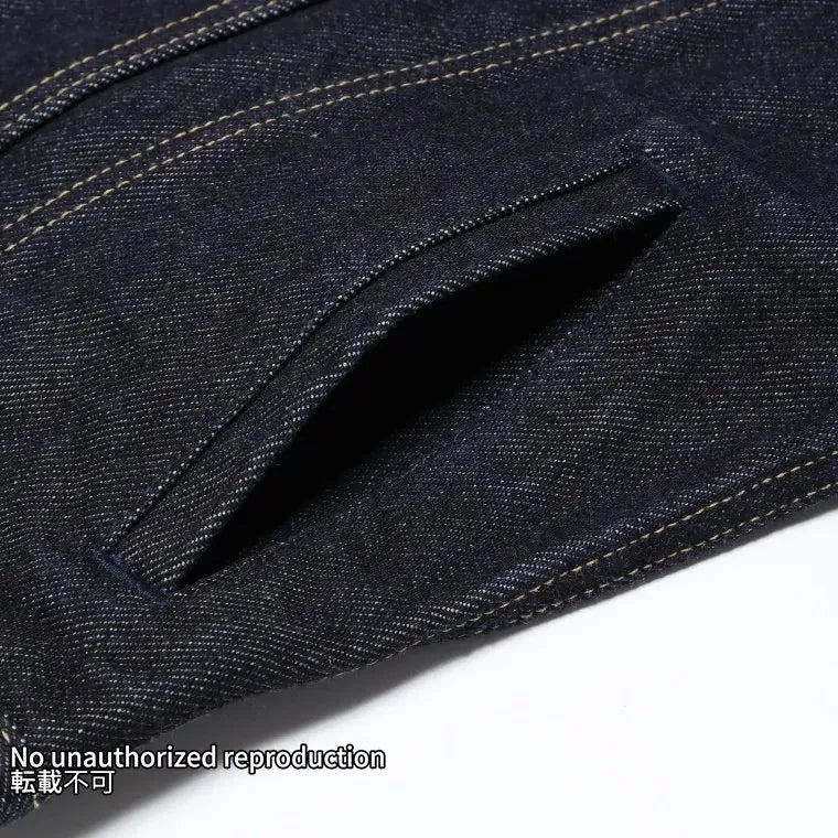 【526SV】21ozセルビッチデニム トラッカーベスト／インディゴ