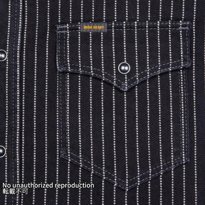 【IHSH-62】12oz ウォバッシュ ウエスタンシャツ／ブラック