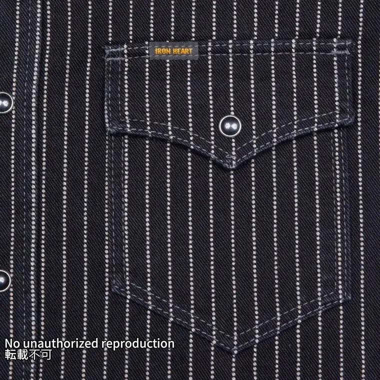 【IHSH-62】12oz ウォバッシュ ウエスタンシャツ／ブラック