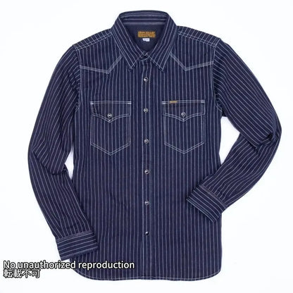 【IHSH-62】12oz ウォバッシュ ウエスタンシャツ／インディゴ