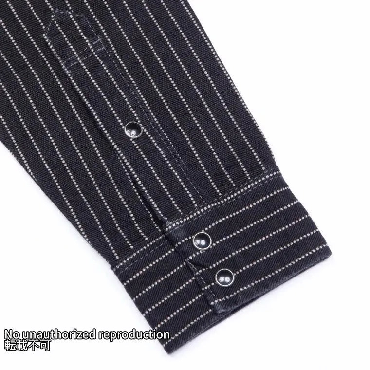 【IHSH-62】12oz ウォバッシュ ウエスタンシャツ／ブラック