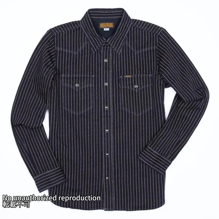 【IHSH-62】12oz ウォバッシュ ウエスタンシャツ／ブラック