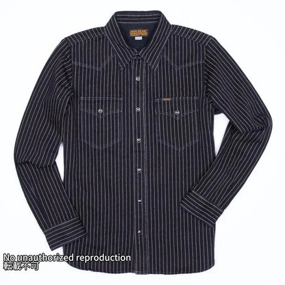 【IHSH-62】12oz ウォバッシュ ウエスタンシャツ／ブラック