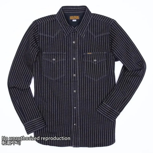 【IHSH-62】12oz ウォバッシュ ウエスタンシャツ／ブラック
