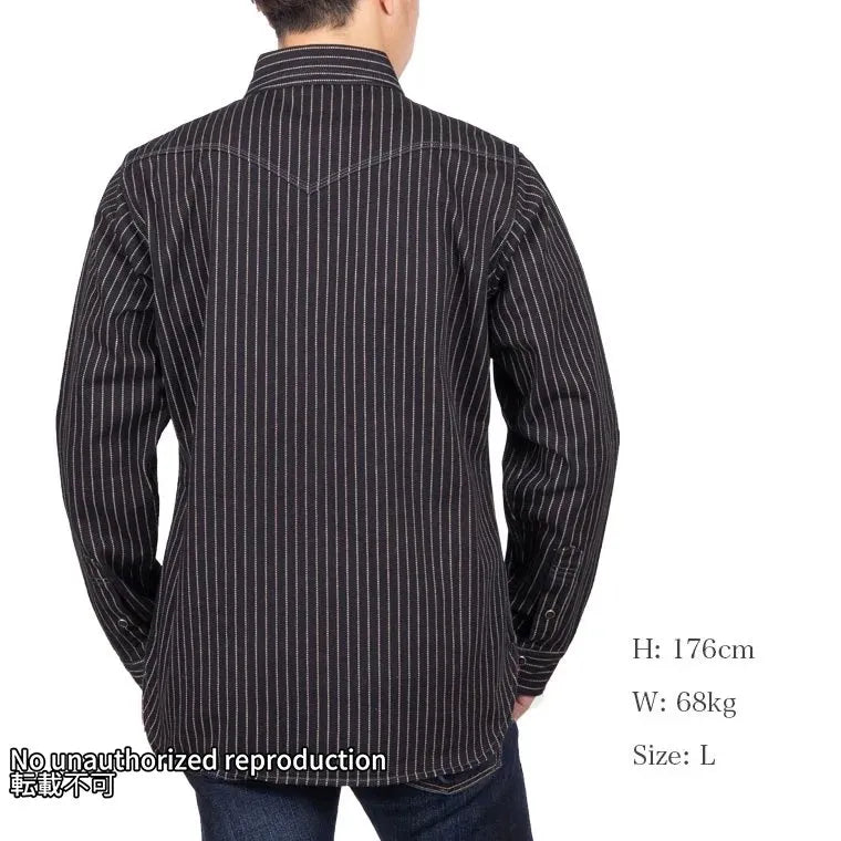 【IHSH-62】12oz ウォバッシュ ウエスタンシャツ／ブラック