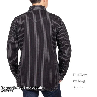 【IHSH-62】12oz ウォバッシュ ウエスタンシャツ／ブラック