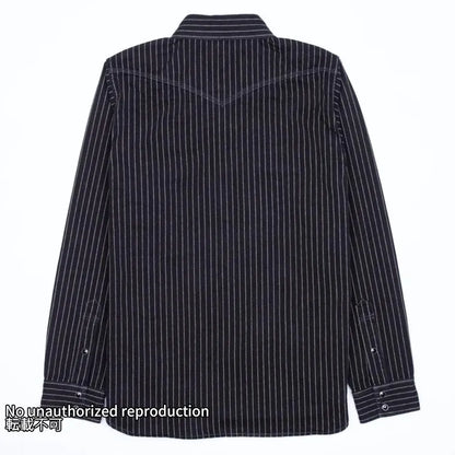 【IHSH-62】12oz ウォバッシュ ウエスタンシャツ／ブラック