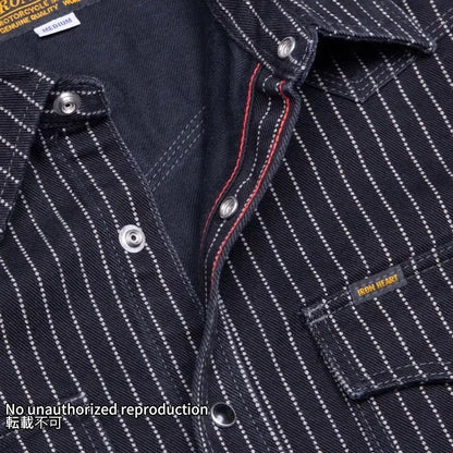 【IHSH-62】12oz ウォバッシュ ウエスタンシャツ／ブラック