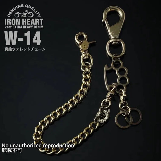 ナスカン×ナックルタイプ 真鍮ウォレットチェーン