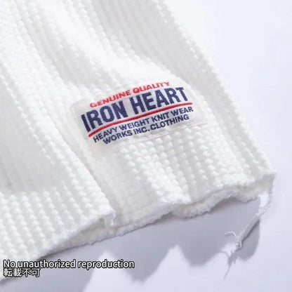 【IHTL-1213】ヘビーサーマル ヘンリーネックロングTシャツ／ホワイト