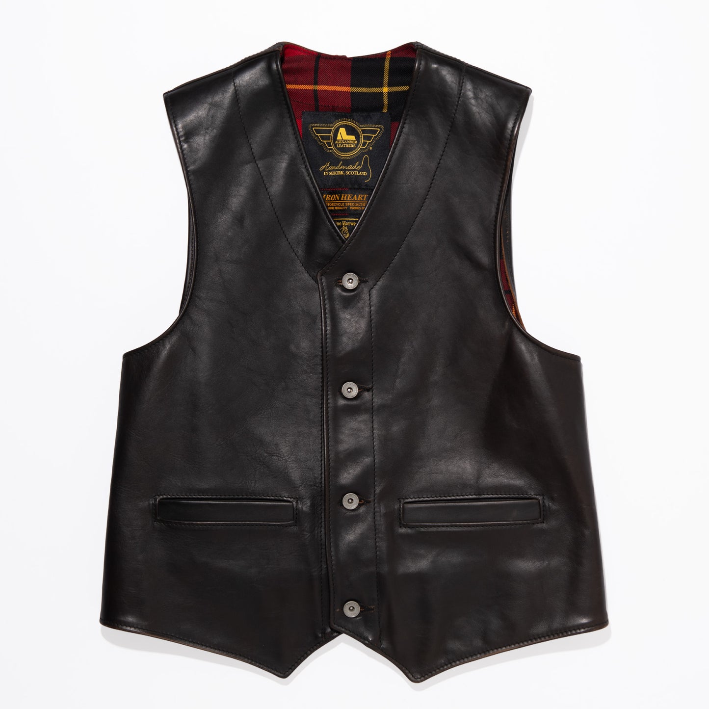 IRON HEART×ALEXANDER LEATHERS ホースハイドベスト/ブラック