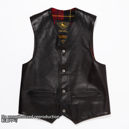 IRON HEART×ALEXANDER LEATHERS ホースハイドベスト/ブラック