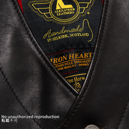 IRON HEART×ALEXANDER LEATHERS ホースハイドベスト/ブラック