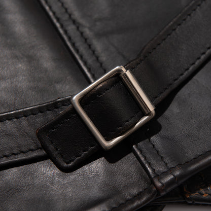 IRON HEART×ALEXANDER LEATHERS ホースハイドベスト/ブラック