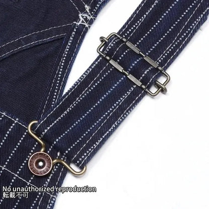 【819】12ozインディゴウォバッシュ ダブルニーオーバーオール／インディゴ