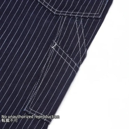 【819】12ozインディゴウォバッシュ ダブルニーオーバーオール／インディゴ