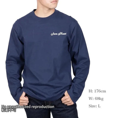 【IHTL-2301】7.5ozループウィールクルーネック長袖Ｔシャツ／ネイビー