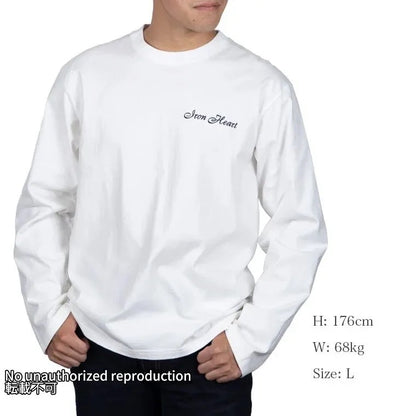 【IHTL-2301】7.5ozループウィールクルーネック長袖Ｔシャツ／ホワイト