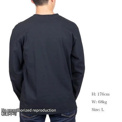 【IHTL-2301】7.5ozループウィールクルーネック長袖Ｔシャツ／ブラック