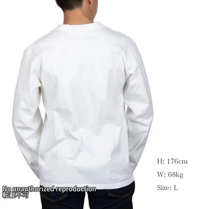 【IHTL-2301】7.5ozループウィールクルーネック長袖Ｔシャツ／ホワイト