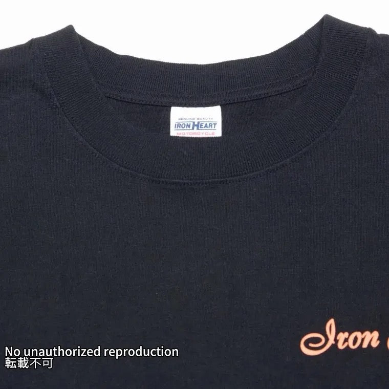 【IHTL-2301】7.5ozループウィールクルーネック長袖Ｔシャツ／ブラック