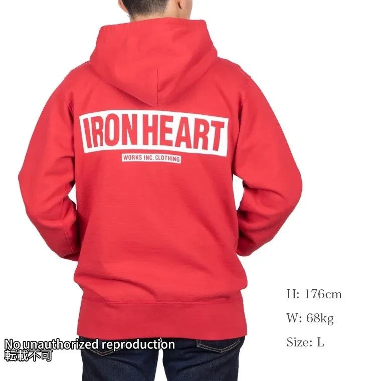 ヘビージップアップパーカー（IRONHEARTロゴ）／レッド