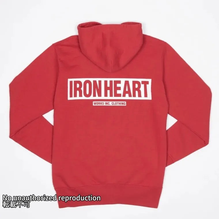 ヘビージップアップパーカー（IRONHEARTロゴ）／レッド
