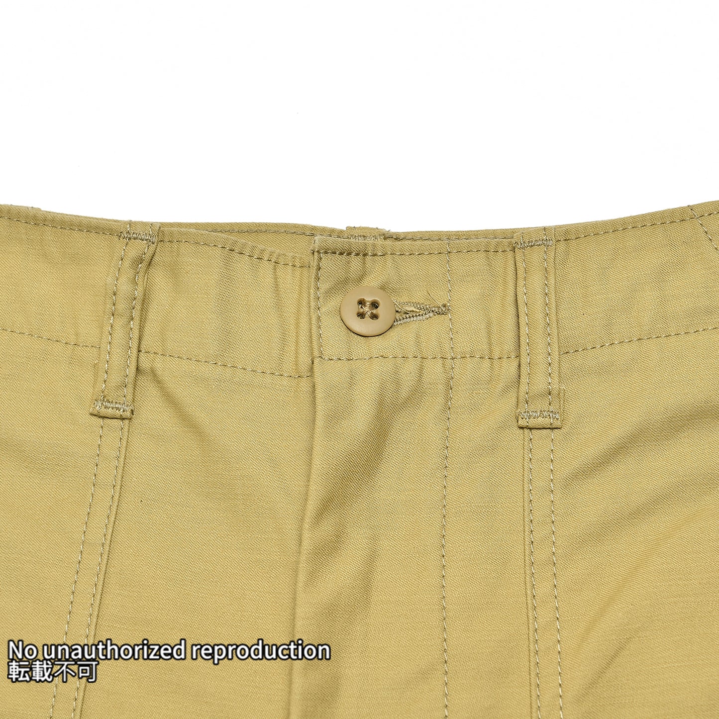 9ozオーガニックコットンバックサテンベーカーパンツ／カーキ