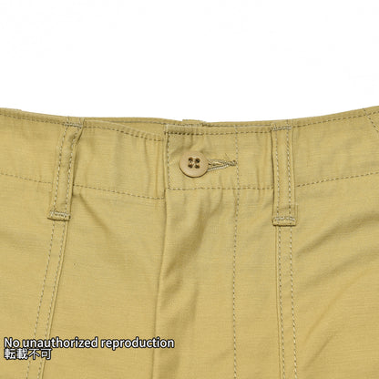 9ozオーガニックコットンバックサテンベーカーパンツ／カーキ