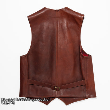 IRON HEART×ALEXANDER LEATHERS ホースハイドベスト/ブラウン