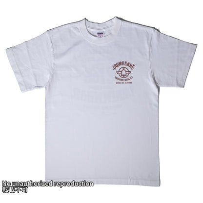 7.5ozヘビーボディプリントTシャツ(denimwear柄)／ホワイト