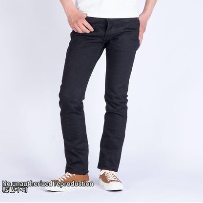 【555-SST】21oz セルビッチストレッチスーパースリムストレート／ブラック