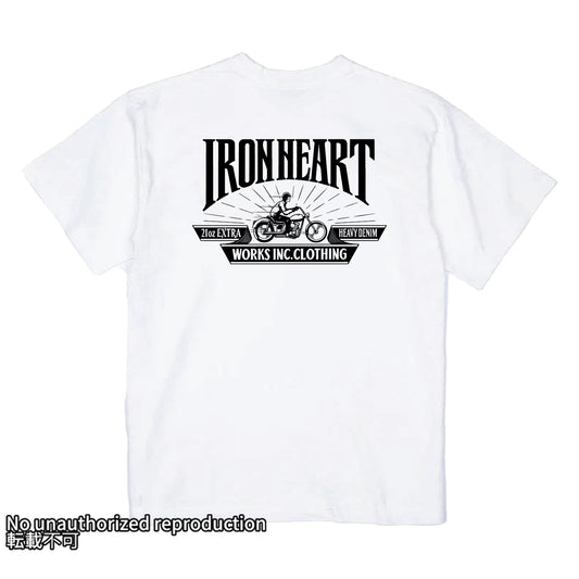 7.5ozヘビーボディプリントTシャツ(ライディング柄)／ホワイト