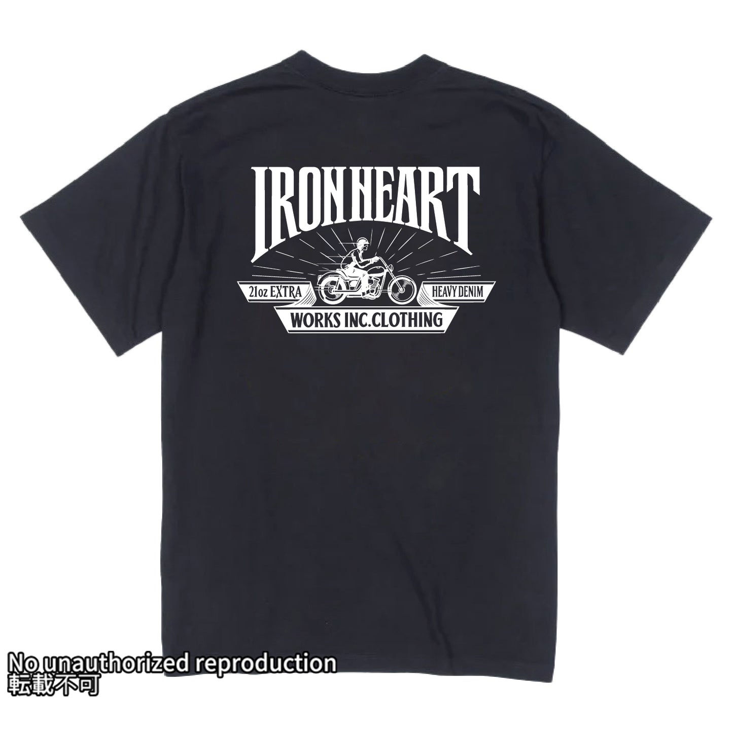 7.5ozヘビーボディプリントTシャツ(ライディング柄)／ブラック