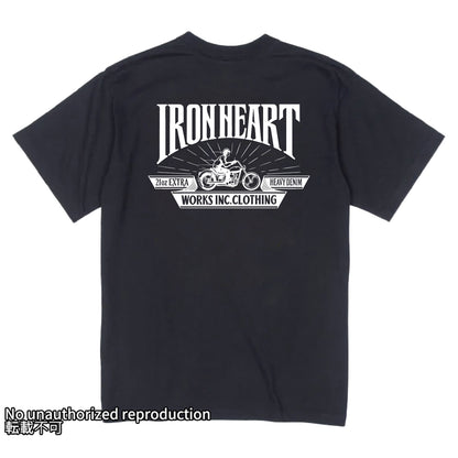 7.5ozヘビーボディプリントTシャツ(ライディング柄)／ブラック