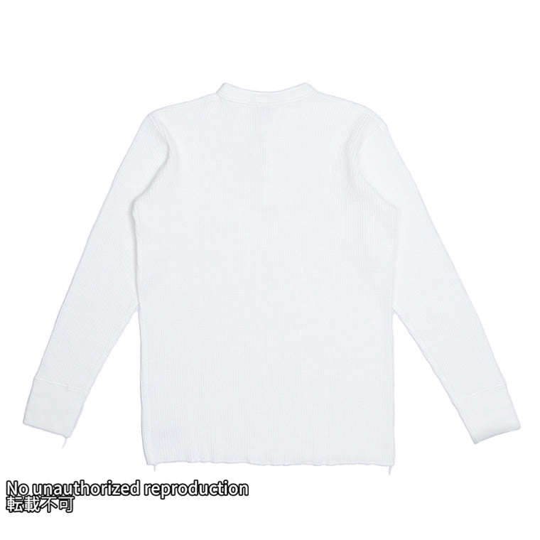 【IHTL-1213】ヘビーサーマル ヘンリーネックロングTシャツ／ホワイト