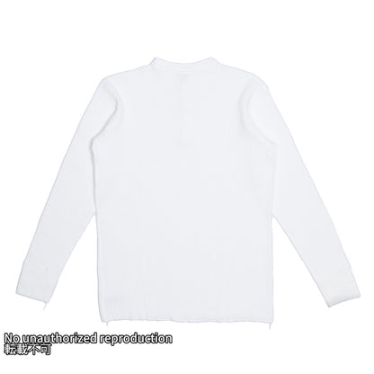 【IHTL-1213】ヘビーサーマル ヘンリーネックロングTシャツ／ホワイト